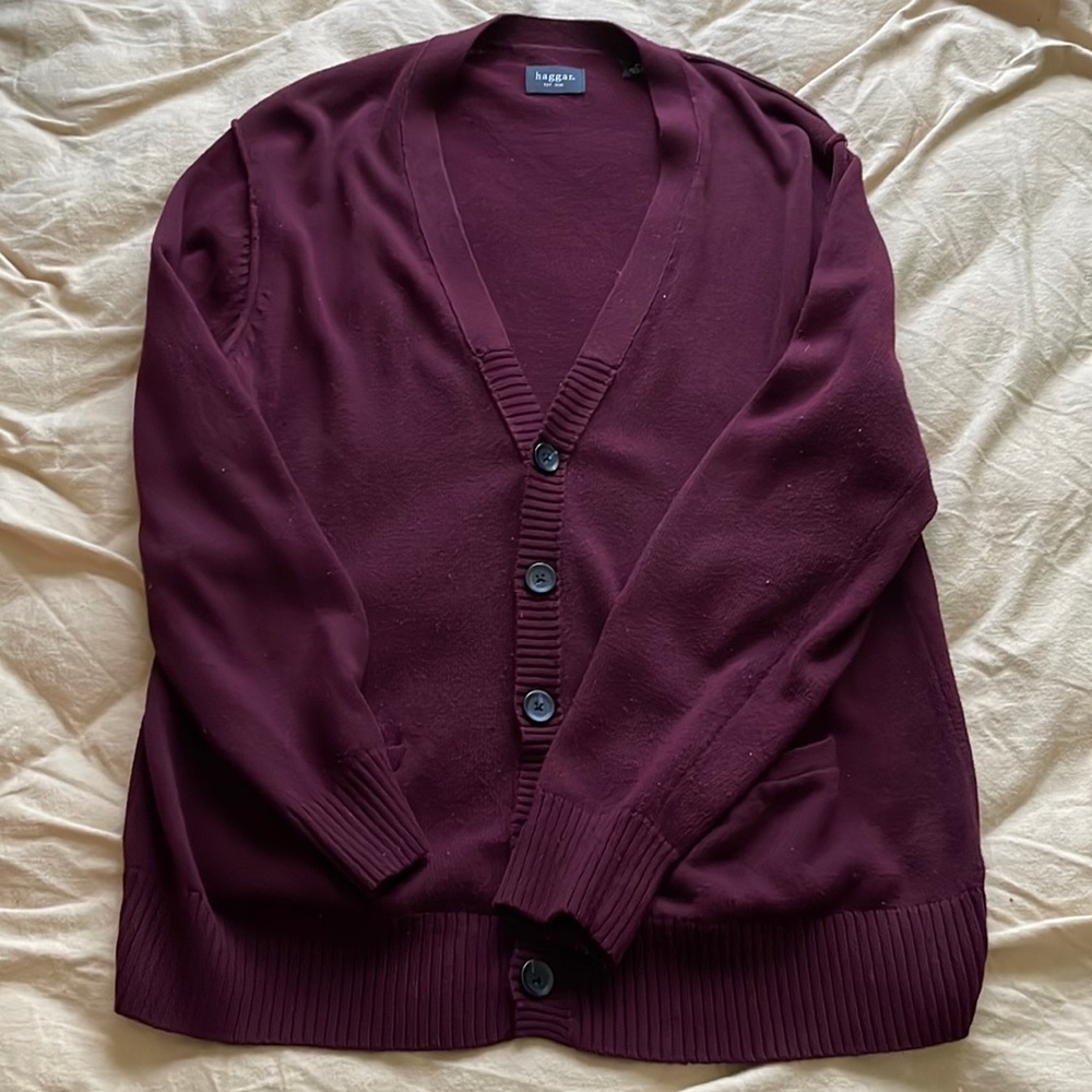Haggar Maroon Cardigan